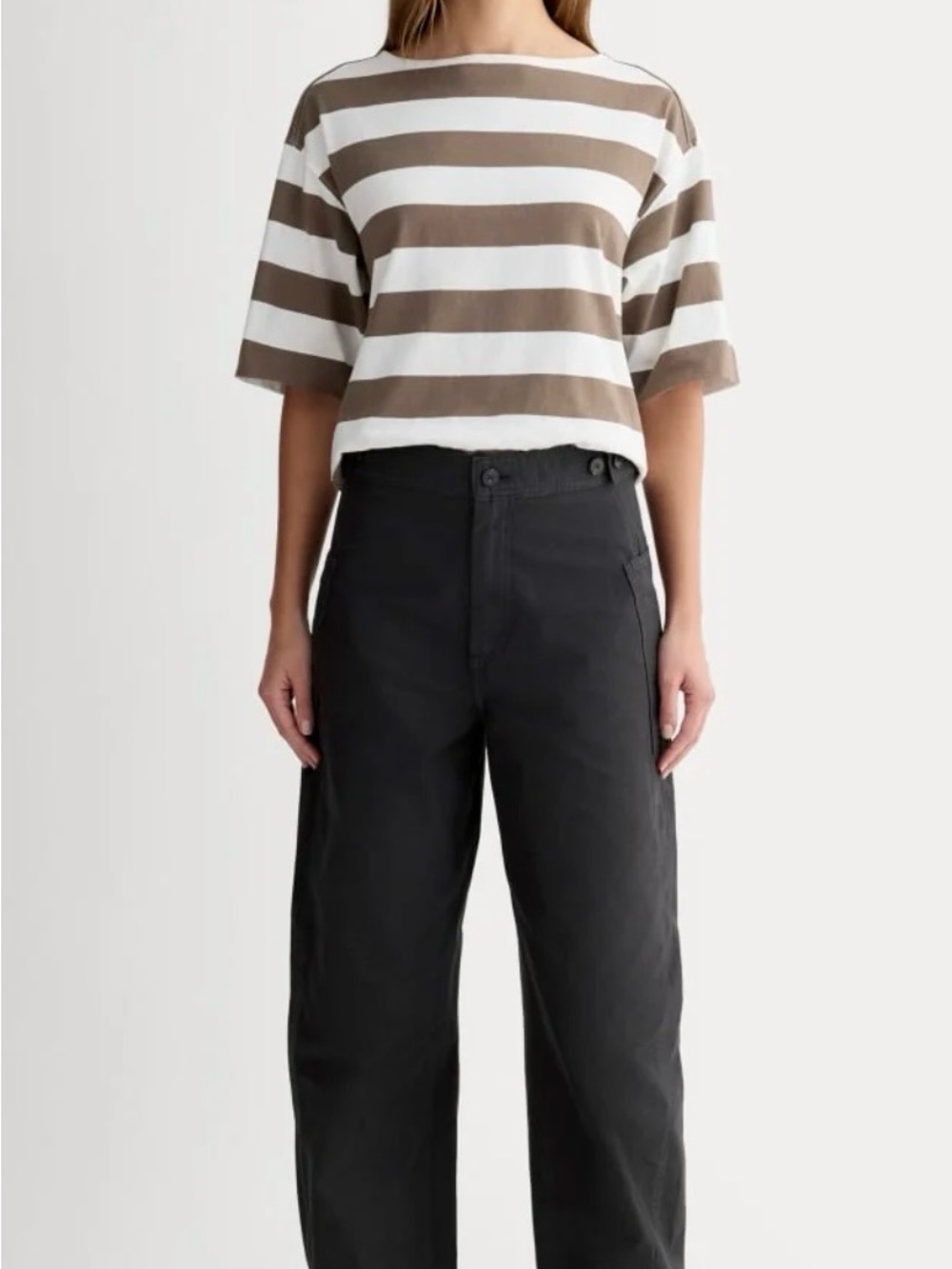 Everlane The Fatigue Barrel Pant Black Size 6 Organic Cotton Linen